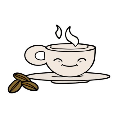 vektör çizim karikatür espresso kupa