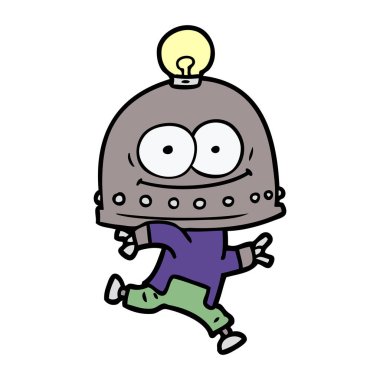 ampul ile mutlu karton robot