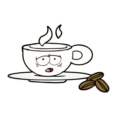 vektör çizim karikatür espresso kupa