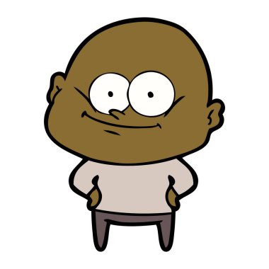 karikatür kel adam bakıyor