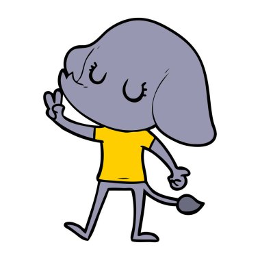 vektör çizim sevimli çizgi fil