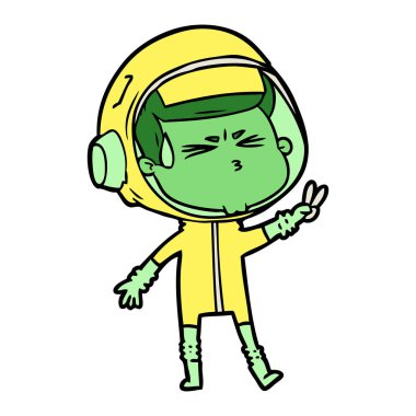 vektör çizim karikatür astronot vurguladı