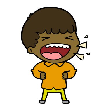  adam gülüyor karikatür vektör çizim