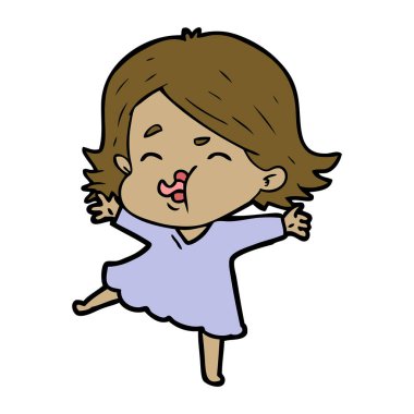 çizgi film kız yüz çekerek