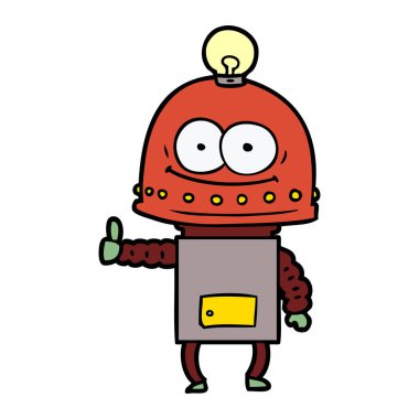 ampul ile mutlu karton robot