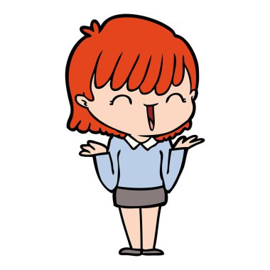 Çizgi filmdeki kadının vektör çizimi 