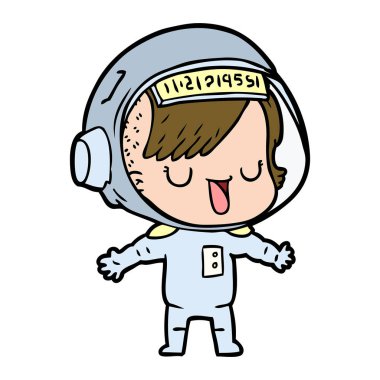 vektör çizim karikatür astronot kadın