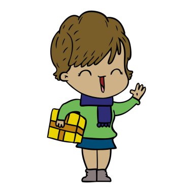  vektör çizim karikatür komik kadın