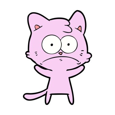 vektör çizim karikatür gergin kedi