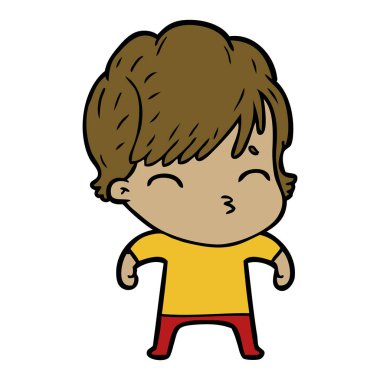 vektör çizim karikatür kadın düşünme