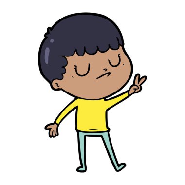  vektör çizim karikatür huysuz çocuk