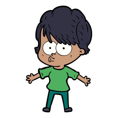 Çizgi filmdeki kadının vektör çizimi 