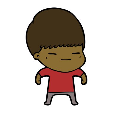 vektör çizim karikatür kendini beğenmiş çocuk