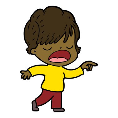  vektör çizim karikatür kadın söz