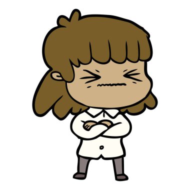 Çizgi filmdeki kadının vektör çizimi 