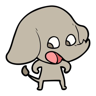 vektör çizim sevimli çizgi fil