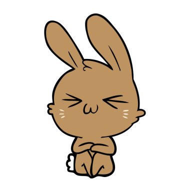 Tatlı çizgi film tavşanının vektör çizimi