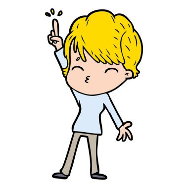 vektör çizim karikatür kadın düşünme