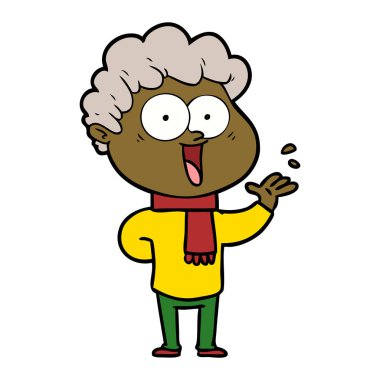 vektör çizim karikatür mutlu adam