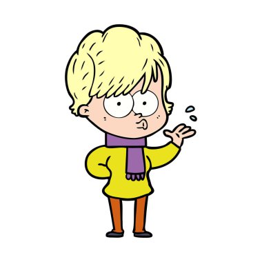 Çizgi filmdeki kadının vektör çizimi