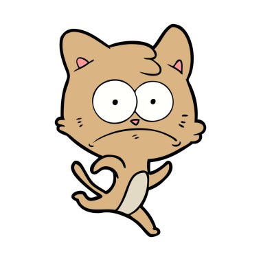 vektör çizim karikatür gergin kedi