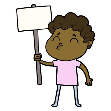 surat asmayı çizgi film adam vektör çizim