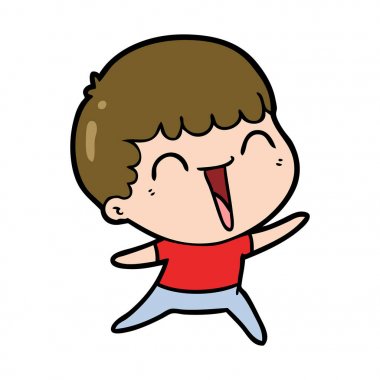 karikatür mutlu man gülüyor