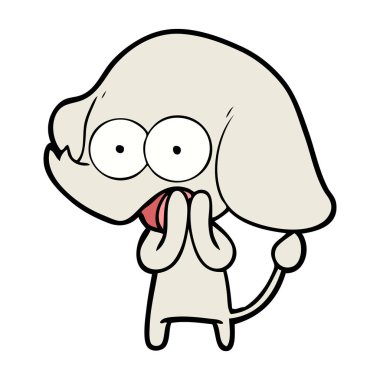 vektör çizim sevimli çizgi fil