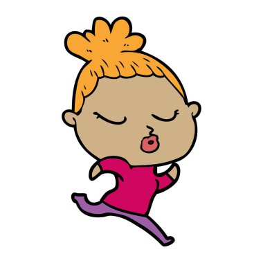 vektör çizim karikatür sakin kadın