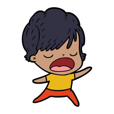  vektör çizim karikatür kadın söz