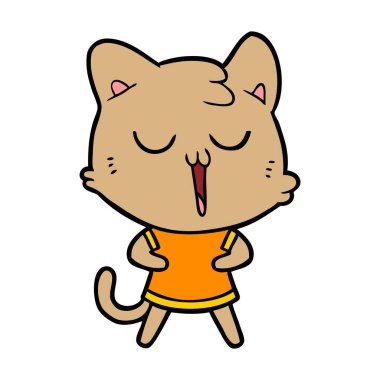  vektör çizim karikatür kedi şarkı