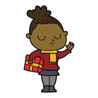 vektör çizim karikatür sakin kadın