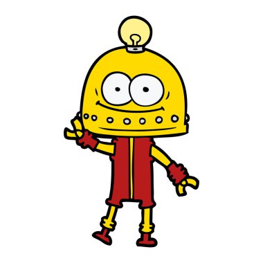 ampul ile mutlu karton robot