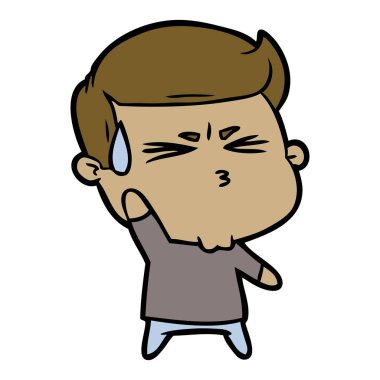 karikatür mutlu adam çalıştıran