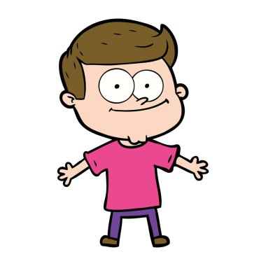 vektör çizim karikatür mutlu adam