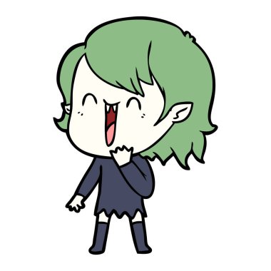 sevimli çizgi mutlu vampir kız