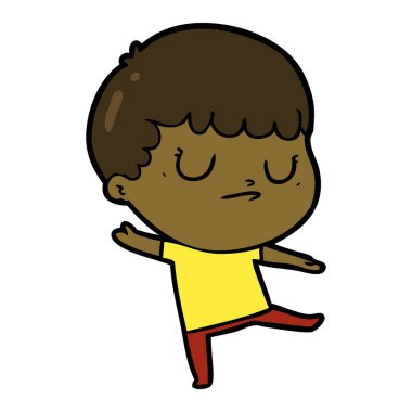  vektör çizim karikatür huysuz çocuk