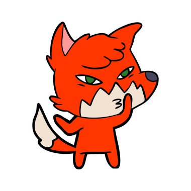 Akıllı karikatür fox vektör çizim