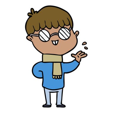 çizgi film çocuk gözlük takıyor