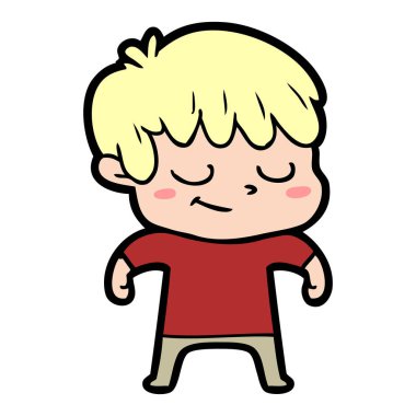 mutlu çizgi film çocuk vektör çizim