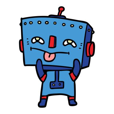 Çizgi film robotunun vektör çizimi