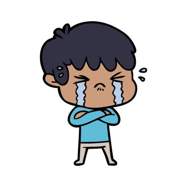 vektör çizim karikatür çocuk ağlıyor