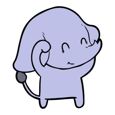 vektör çizim sevimli çizgi fil