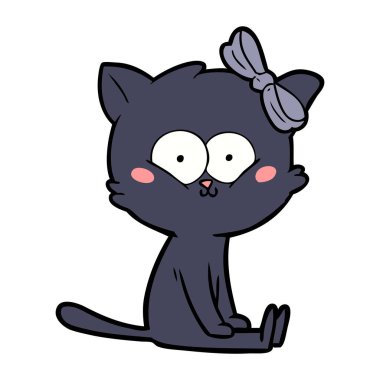 Çizgi film kedisinin vektör çizimi