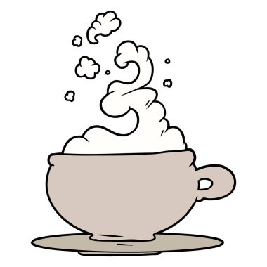 fincan sıcak çay karikatür