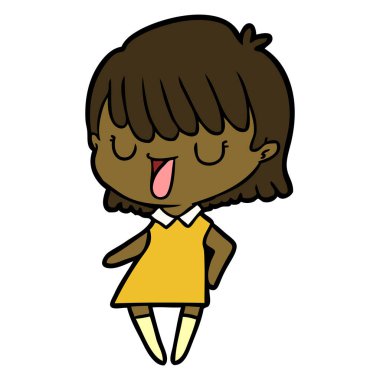 Çizgi filmdeki kadının vektör çizimi