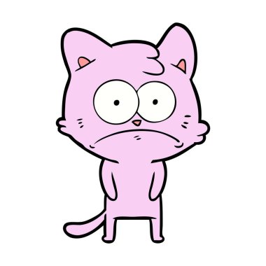 vektör çizim karikatür gergin kedi