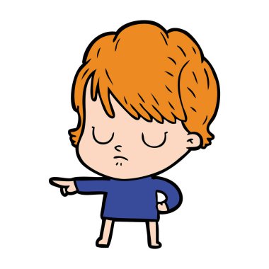 Çizgi filmdeki kadının vektör çizimi 