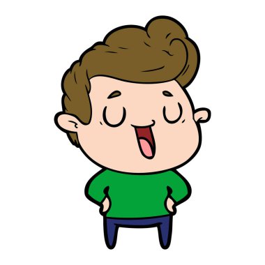 mutlu çizgi film adam vektör çizim