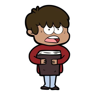 endişeli çizgi film çocuk vektör çizim